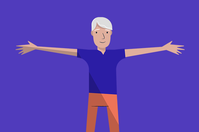 Illustration adulte tendant les bras